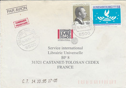 LUXEMBOURG AFFRANCHISSEMENT COMPOSE SUR LETTRE POUR LA FRANCE 1995 - Lettres & Documents