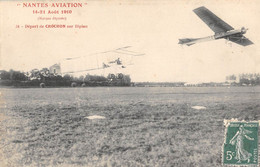 CPA 44 NANTES AVIATION 1910 DEPART DE CROCHON SUR BIPLAN - Nantes