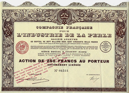 1925 COMPAGNIE FRANCAISE POUR L INDUSTRIE DE LA PERLE CHAUNY Aisne VOIR HISTORIQUE - Industrie