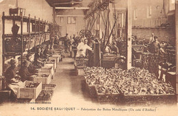 CPA 44 NANTES SOCIETE SAUPIQUET FABRICATION DES BOITES METALLIQUES UN COIN D'ATELIER - Nantes