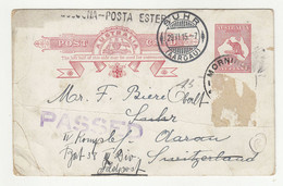 Australia Postal Stationery Postcard Posted 1915 To Switzerland B220425 - Brieven En Documenten