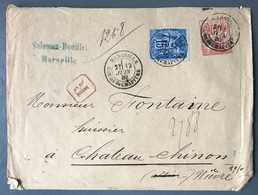 France N°70 Et 80 Sur Enveloppe Recommandée TAD MARSEILLE COUR DU CHAPITRE 12.6.1880 - (B4022) - 1877-1920: Semi-Moderne