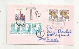 Lettre , Suisse , FLÜELI-RANFT , 1986 , ROOT 6037, T , 2 Scans , Bloc De 2 , Bloc De 3 - Storia Postale