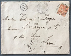 France N°94 Sur Enveloppe Reco, TAD LYON PREFECTURE 10.1.1899 - (B4029) - 1877-1920: Semi Modern Period