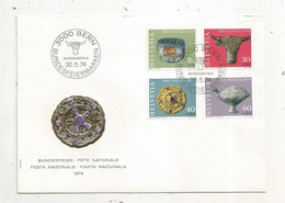 FDC , Premier Jour , Suisse , Lettre , PRO PATRIA , 3000 BERN, Bundesfeiermarken , 1974 ,FÊTE NATIONALE - Storia Postale