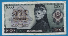 AUSTRIA 1000 Schilling 07.07.1966 # J408674D P# 147 Bertha Von Suttner Oesterreichische Nationalbank - Austria