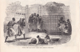 THE ILLUSTRATED LONDON NEWS  - RITAGLIO - STAMPA - GUARDS IN THE PALACE GATEWAY, UGANDA - FROM A SKETCH BY CAPTAIN GRANT - Zonder Classificatie