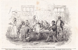 THE ILLUSTRATED LONDON NEWS  - RITAGLIO - STAMPA - DISCUSSING THE IN A COFFEE-HOUSE, AR COPENHAGEN. - SKETCHED BY E. T. - Unclassified
