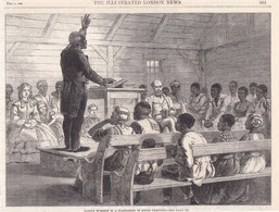 THE ILLUSTRATED LONDON NEWS  - RITAGLIO - STAMPA - FAMILY WORSHIP IN A PLANTATION IN SOUTH CAROLINA - Sin Clasificación