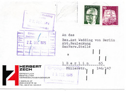 58561 - Berlin - 1975 - 20Pfg Heinemann MiF A OrtsBf BERLIN - GRUENE WOCHE ... - Lettres & Documents