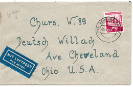 58562 - Bizone - 1949 - 80Pfg Bauten EF A LpBf NEUBURG -> Cleveland, OH (USA) - Other & Unclassified