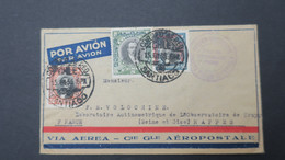 Chile To France (Trappes) Air Mail Mulifranked Cover 1933, Lettre Aeropostale Chili 1933 - Chile