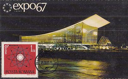 UNIVERSAL EXHIBITIONS, MONTREAL'67, SOVIET UNION PAVILION, SPECIAL POSTCARD, 1967, ROMANIA - 1967 – Montreal (Canada)