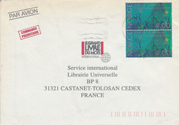 NORVEGE AFFRANCHISSEMENT COMPOSE SUR LETTRE AVION POUR LA FRANCE 1994 - Storia Postale