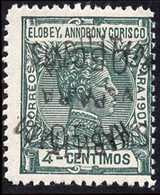 Elobey/Annobón - Edi * 50Dhi - 1908/1909 - 05cts S. 4cts. - Habilitación Doble Y 1 Invertida - Annobon & Corisco