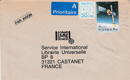 SUEDE AFFRANCHISSEMENT COMPOSE SUR LETTRE AVION POUR LA FRANCE 1992 - Briefe U. Dokumente