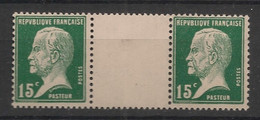 FRANCE - 1923-26 - N°Yv. 171 - Pasteur 15c Vert - Paire Interpanneau - Neuf Luxe ** / MNH / Postfrisch - Nuevos