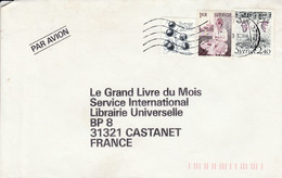 SUEDE AFFRANCHISSEMENT COMPOSE SUR LETTRE AVION POUR LA FRANCE 1990 - Storia Postale