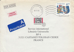 SUEDE SEUL SUR LETTRE POUR LA FRANCE 1995 - Cartas & Documentos
