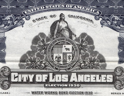 1934 California: City Of Los Angeles - Water Works Bond, Election 1930 - Acqua