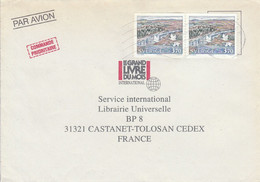 SUEDE AFFRANCHISSEMENT COMPOSE SUR LETTRE AVION POUR LA FRANCE 1990 - Cartas & Documentos