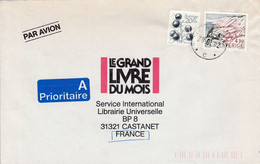 SUEDE AFFRANCHISSEMENT COMPOSE SUR LETTRE AVION POUR LA FRANCE 1992 - Lettres & Documents