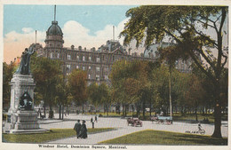 CARTE POSTALE ANCIENNE ORIGINALE COULEUR : MONTREAL WINDSOR HOTEL DOMINION SQUARE ANIMEE QUEBEC CANADA - Montreal