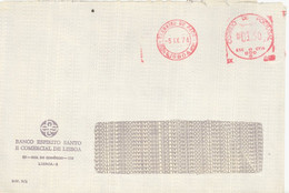 PORTUGAL. METER SLOGAN. BANCO ESPIRITO SANTO E COMERCIAL. BANK. LISBOA. 1974 - Maschinenstempel (EMA)