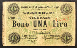 Consorzio Di Negozianti Di Vigevana 1 Lira BIGLIETTO FIDUCIARIO LOTTO.2626 - Andere & Zonder Classificatie