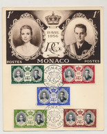 MONACO -  Grande Carte 15 Cm X 18 Cm - 5 Val Mariage Rainier / Grace Kelly - 19 Avril 1956 - Maximumkaarten