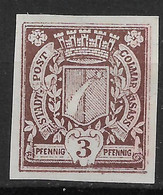 Privatpost Colmar , Schöner  Wert Der Stadt-Brief-Beförderung-Gesellschaft  Von 1897 Im Andersfarbigen Probedruck - Privatpost