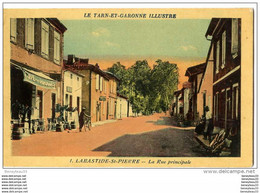 CPA (Réf : R 884) 1. LABASTIDE-SAINT-PIERRE (82 TARN-et-GARONNE) La Rue Principale (animée, Café Bar) - Labastide Saint Pierre