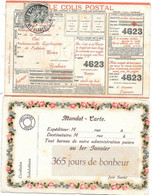 2 Cartes Fantaisies - Documents De La POSTE Et MANDAT-CARTE Et COLIS POSTAL Marseille 1907 - Post & Briefboten