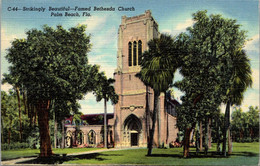 Florida Palm Beach Beautiful Bethesda Church 1952 Curteich - Palm Beach