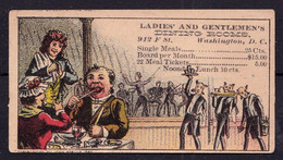 RARE !!! CHROMO LADIES' AND GENTLEMEN'S DINING ROOMS 912 F Street WASHINGTON D.C. - Restaurant ( By JOHN STRAUS 1882 ! ) - Sonstige & Ohne Zuordnung
