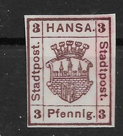 Privatpost Bromberg , Schöner  Wert Der Hansa-Anstalt  Von 1888 Als Neudruck - Private