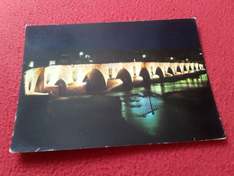 SPAIN POSTAL POST CARD CASTILLA Y LEÓN ZAMORA PUENTE SOBRE EL RÍO DUERO, EFECTO NOCTURNO PONT BRIDGE PONTE NIGHT VER.... - Zamora