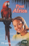 FRANCE - Parrot, First Africa Prepaid Card 75 Units/7.5 Euro, Exp.date 31/06/03, Used - Pappagalli