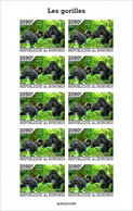 Burundi 2022, Animals, Gorillas IV, Sheetlet IMPERFORATED - Gorilles