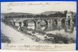 (R) ROMA - ANIMATA -  PONTE MOLLE O MILVIO  - VIAGGIATA 1910 - Bridges