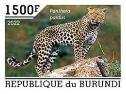 Burundi 2022, Animals, Leopard III, 1val IMPERFORATED - Nuevos