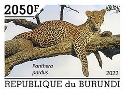 Burundi 2022, Animals, Leopard IV, 1val IMPERFORATED - Nuovi