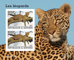 Burundi 2022, Animals, Leopard IV, Block IMPERFORATED - Nuovi