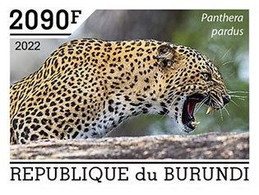 Burundi 2022, Animals, Leopard V, 1val IMPERFORATED - Ungebraucht