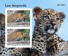 Burundi 2022, Animals, Leopard V, Block IMPERFORATED - Nuovi