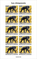 Burundi 2022, Animals, Monkey V, Sheetlet IMPERFORATED - Unused Stamps