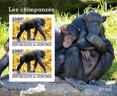 Burundi 2022, Animals, Monkey V, Block IMPERFORATED - Gorilas