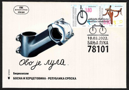 Bosnia Serbia 2022 Cycling Bicycling Sports, FDC - Ciclismo