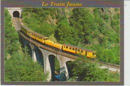 CPSM LE TRAIN JAUNE : LE PONT ENTRE NYER ET OLETTE SUR LA LIGNE RELIANT VILLEFRANCHE-DE-CONFLENT à LATOUR-DE-CAROL - Trains