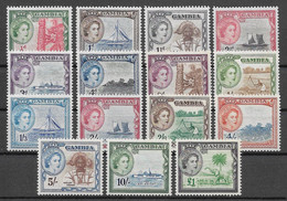 Gambia: 1953 MNH Definitive Issue QE II & Sights - Gambia (...-1964)